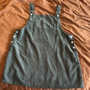Green Corduroy Overall Dress